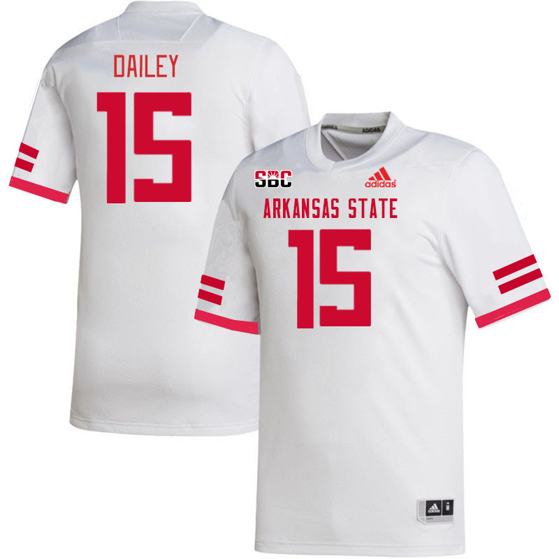 Men-Youth #15 Jaxon Dailey Arkansas State Red Wolves College Football Jerseys Stitched-White